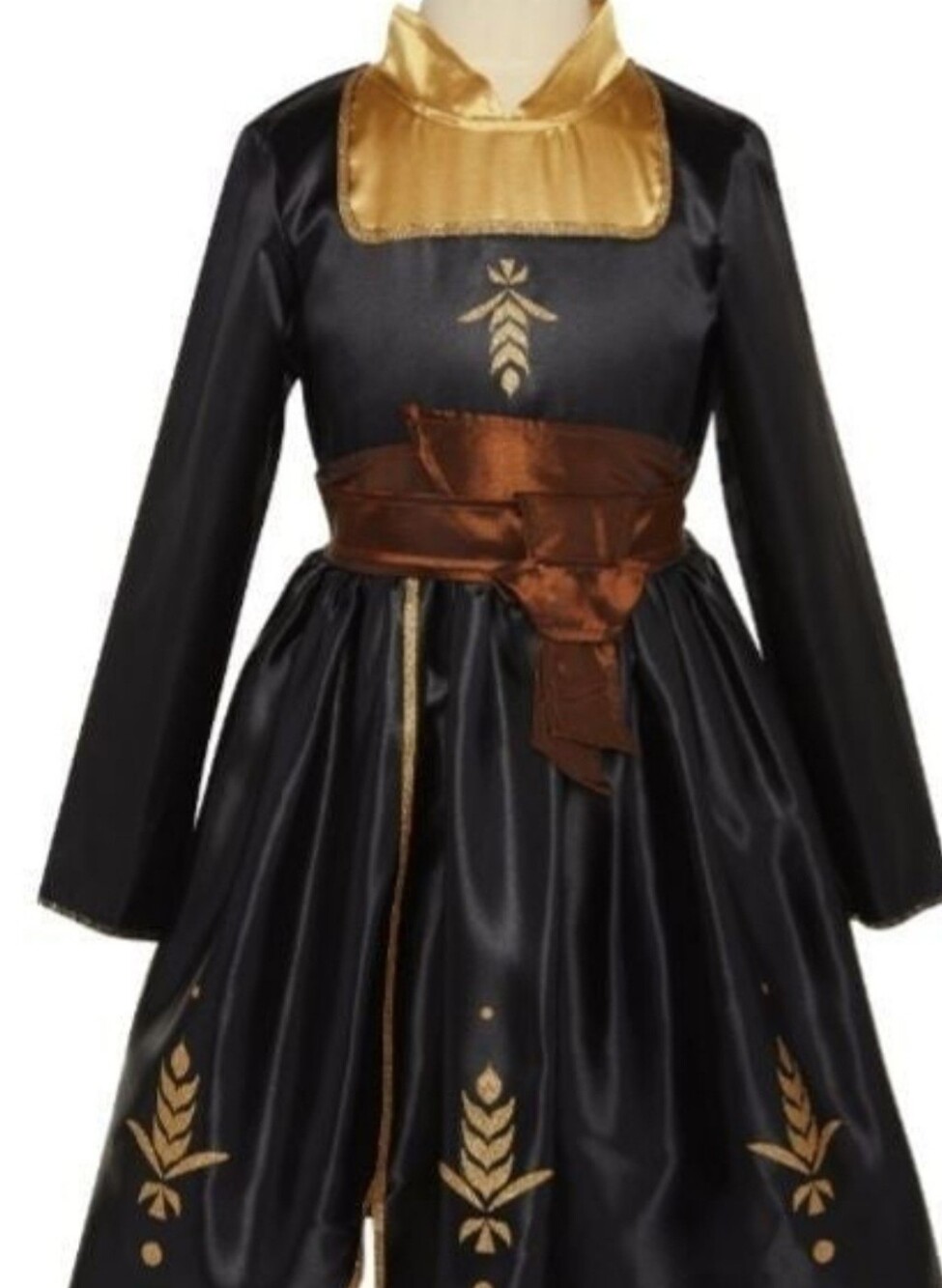 Disney Girls Size 4-6X Frozen Anna Black Dress No Cloak Halloween Costume